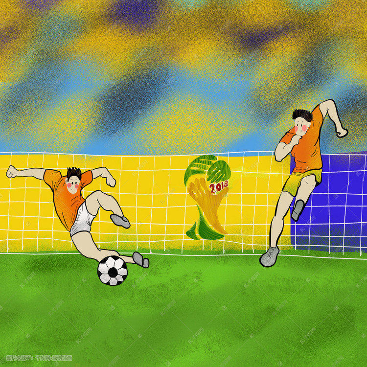 世界杯草坪绿色手绘