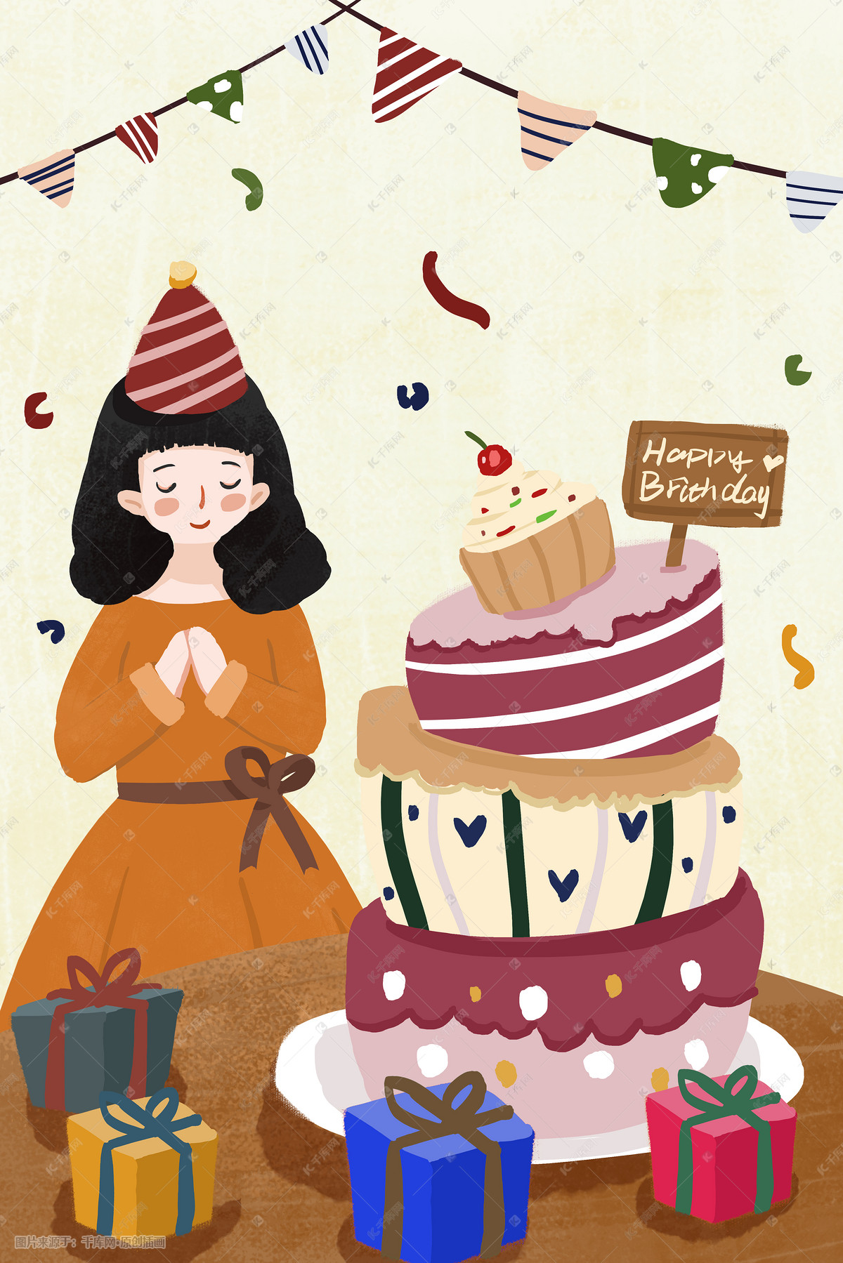 女孩生日祝自己生日快乐