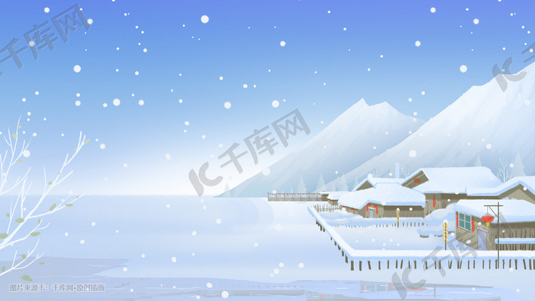 大寒冬季风景雪景