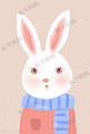动物插画萌宠系列大白兔