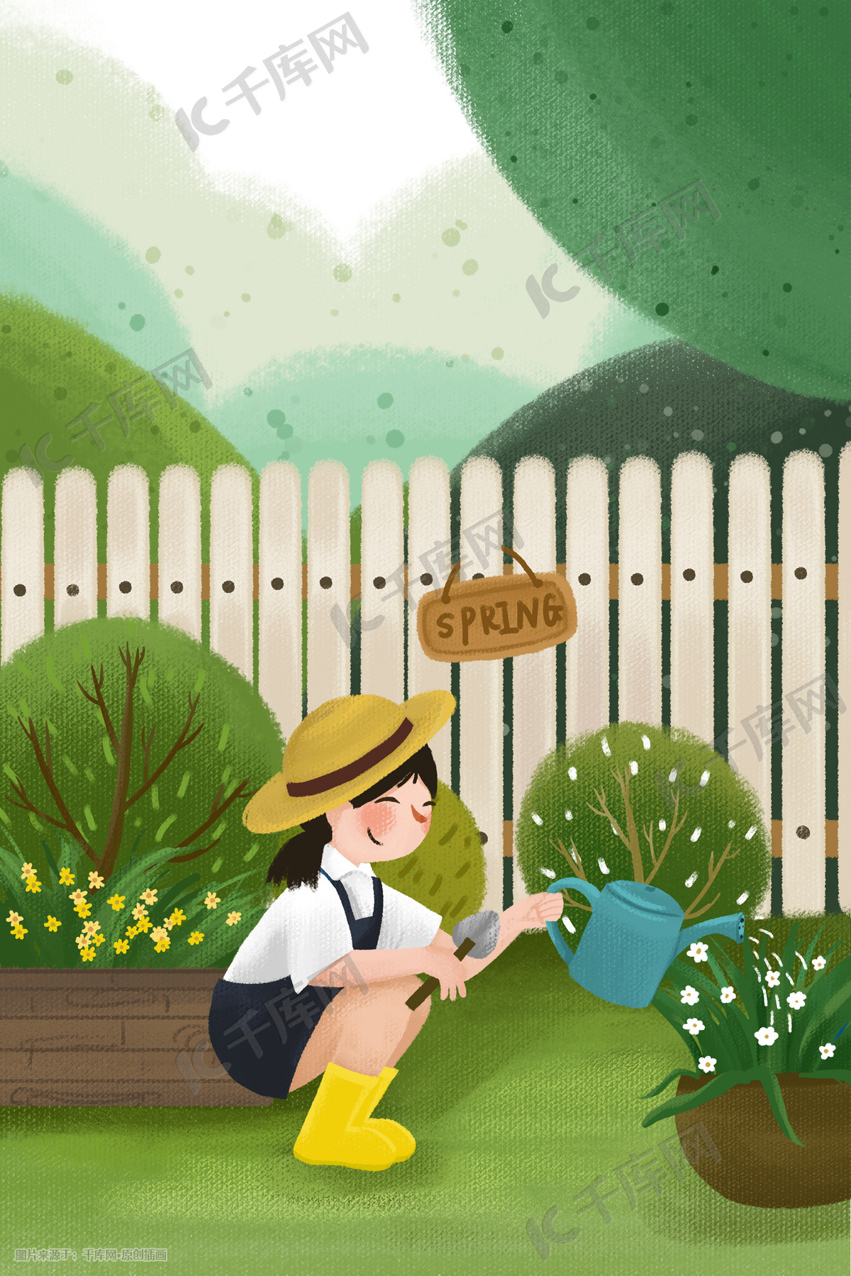 春天的小院子|插画|商业插画|DSilver - 原创作品 - 站酷 (ZCOOL)