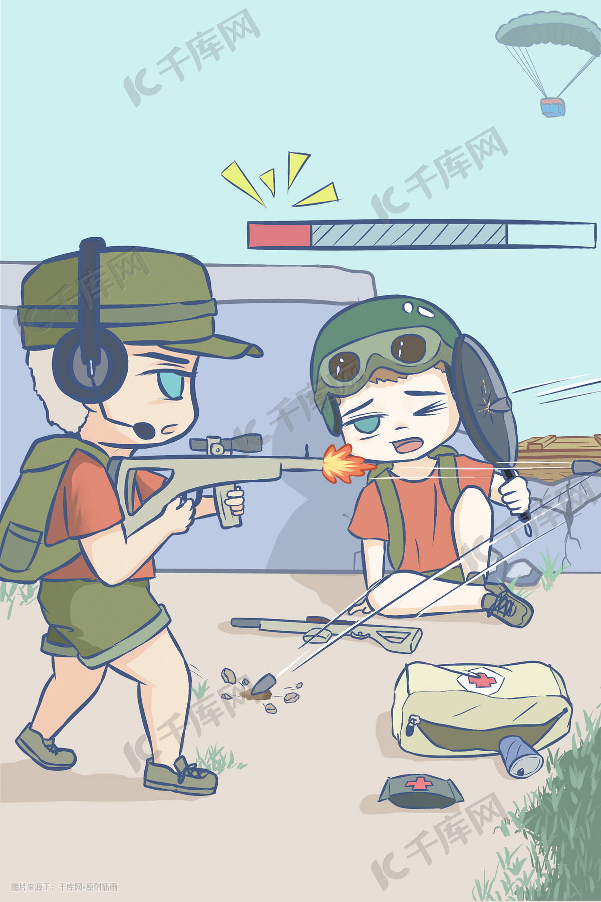 游戏绝地求生清新手绘