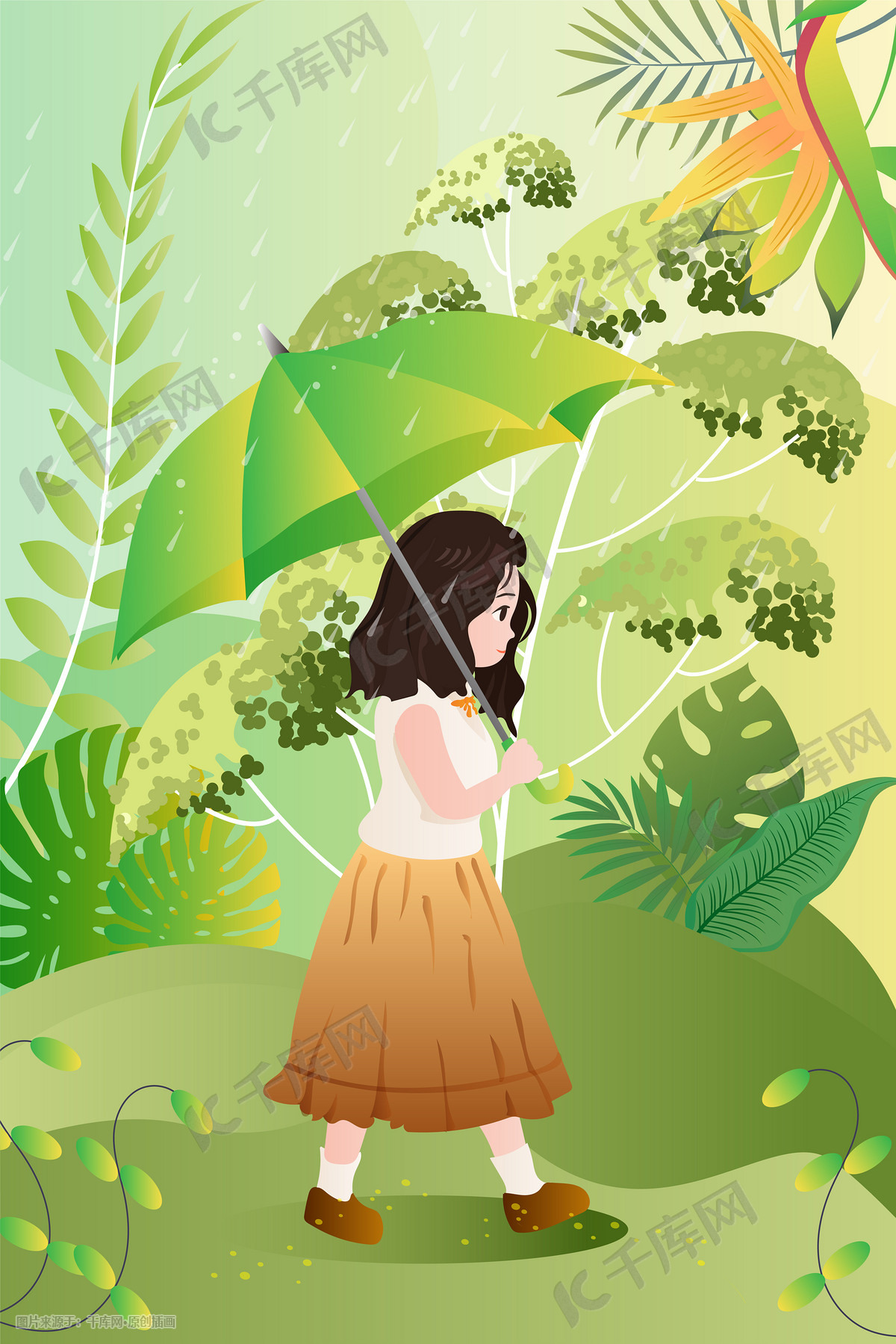 你好 撑伞的女孩|插画|插画习作|weiyi706 - 原创作品 - 站酷 (ZCOOL)