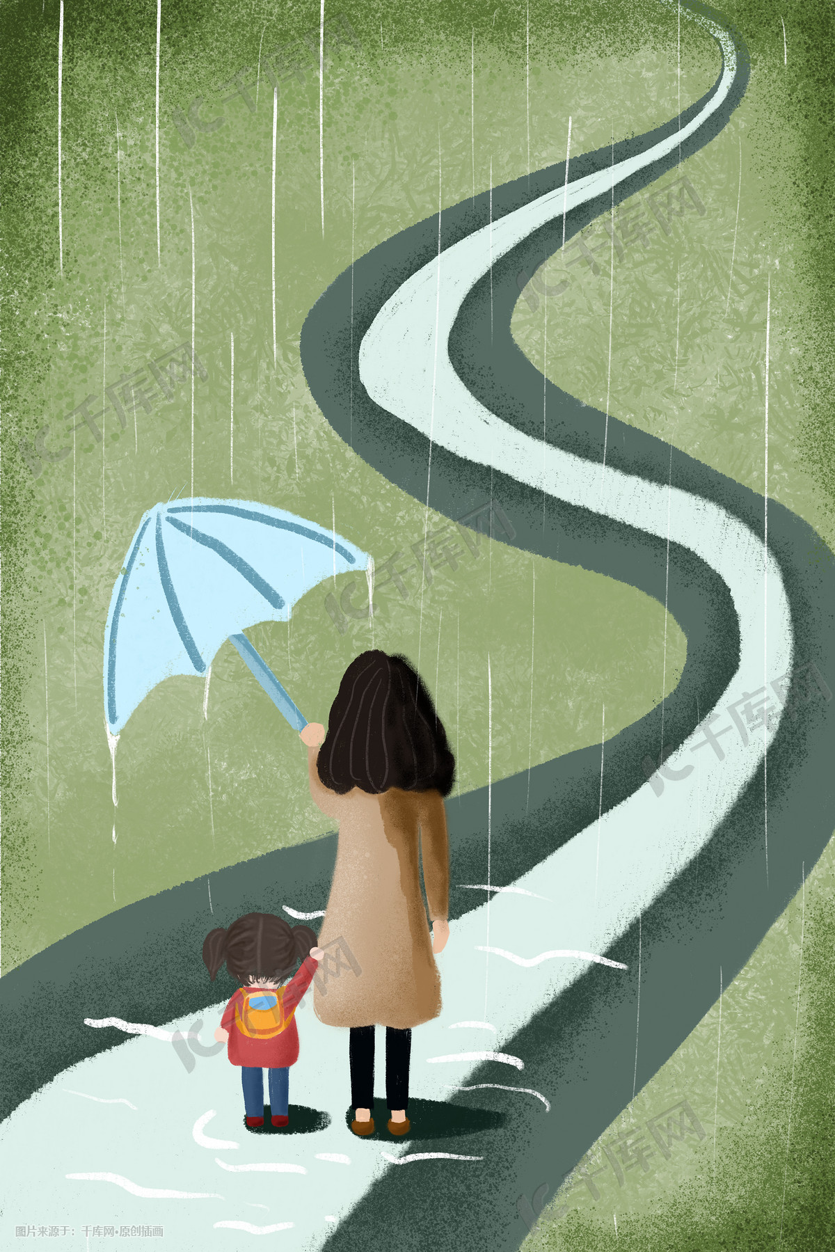 慈祥媽媽 母親節 雨傘 下雨, 母親, 母愛, 溫柔素材圖案，PSD和PNG圖片免費下載