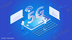 5G时代2.5D扁平科技风科技