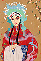 中国风复古传统文化戏曲人物嫁衣