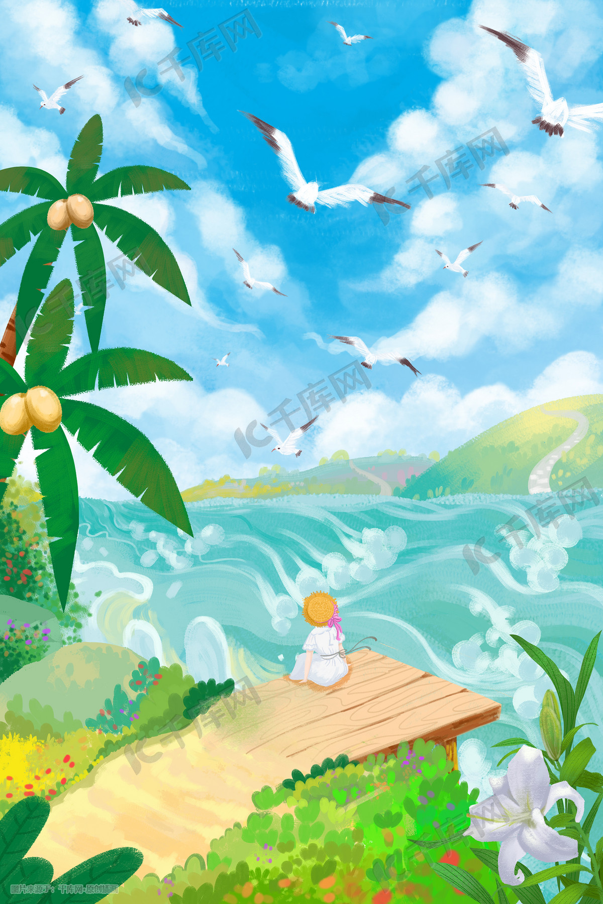 夏天到了，我们一起去海边吧|插画|儿童插画|江阿册 - 原创作品 - 站酷 (ZCOOL)