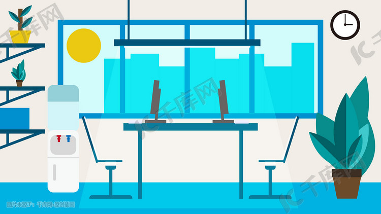 AI矢量扁平UI设计扁平化办公商务插画