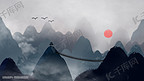 中国风手绘水墨风景