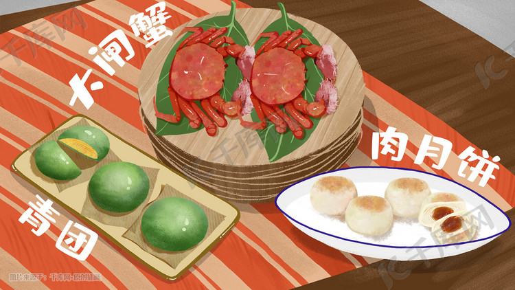 手绘地方美食插画