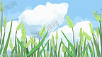 二十四节气小满小麦风景插画