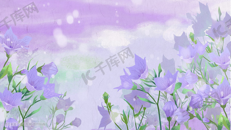 紫色唯美治愈花朵花海鲜花背景520