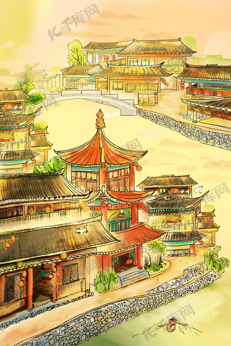 新中国风古代风景