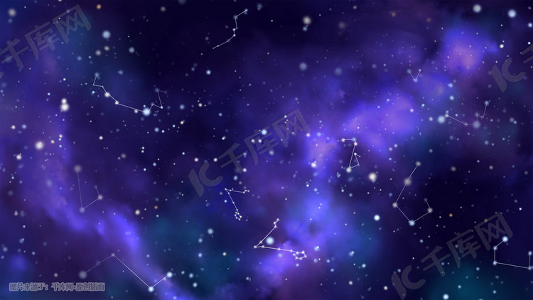蓝紫色系星空宇宙星座星星星云背景