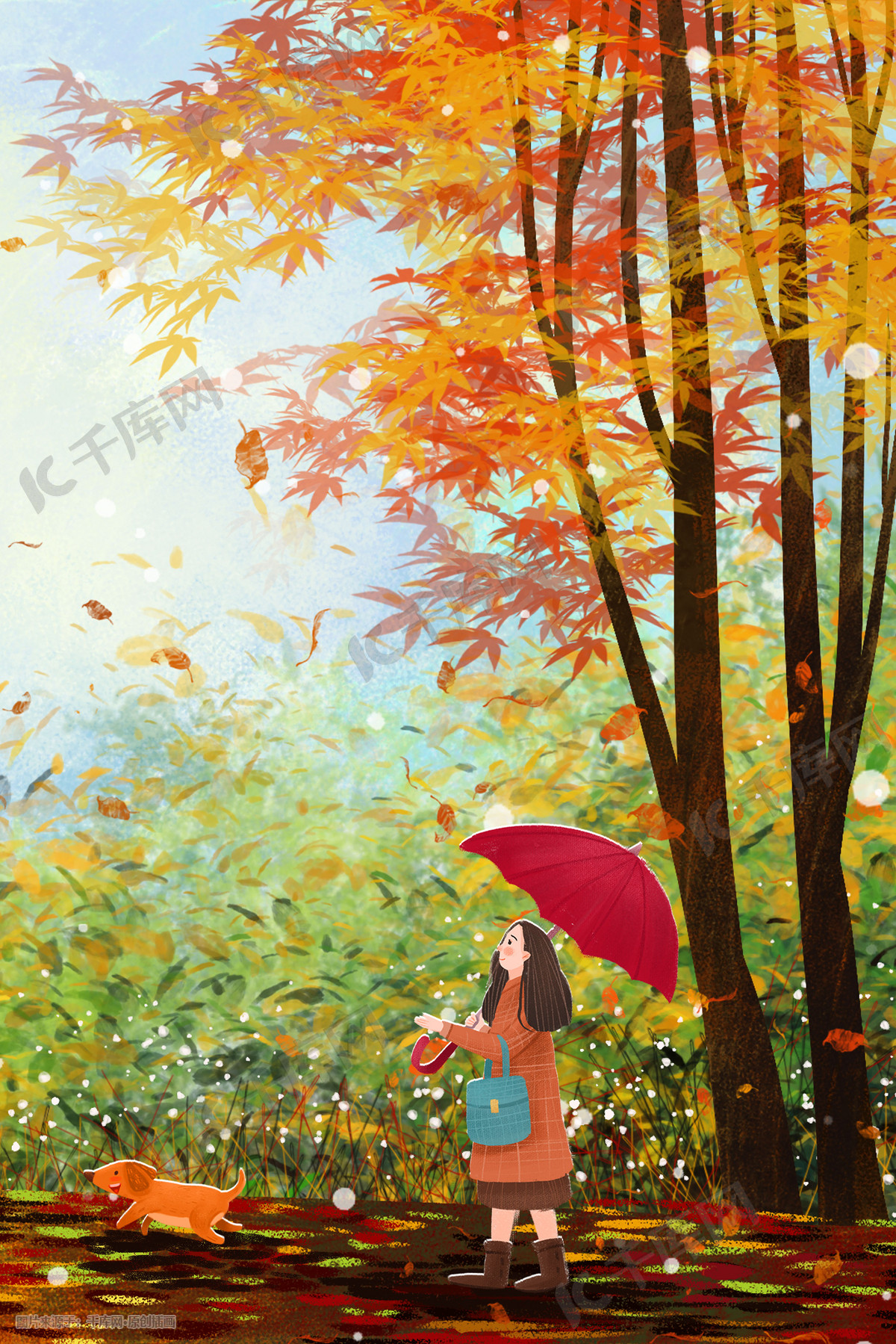 艳丽树林秋风景色彩插画图片 千库网 插画id 艳丽树林秋风景色彩插画图片 千库网 插画id