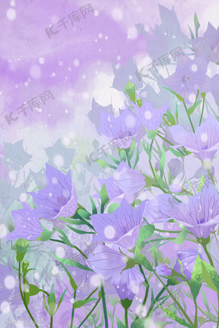 紫色唯美治愈花朵花海鲜花背景520