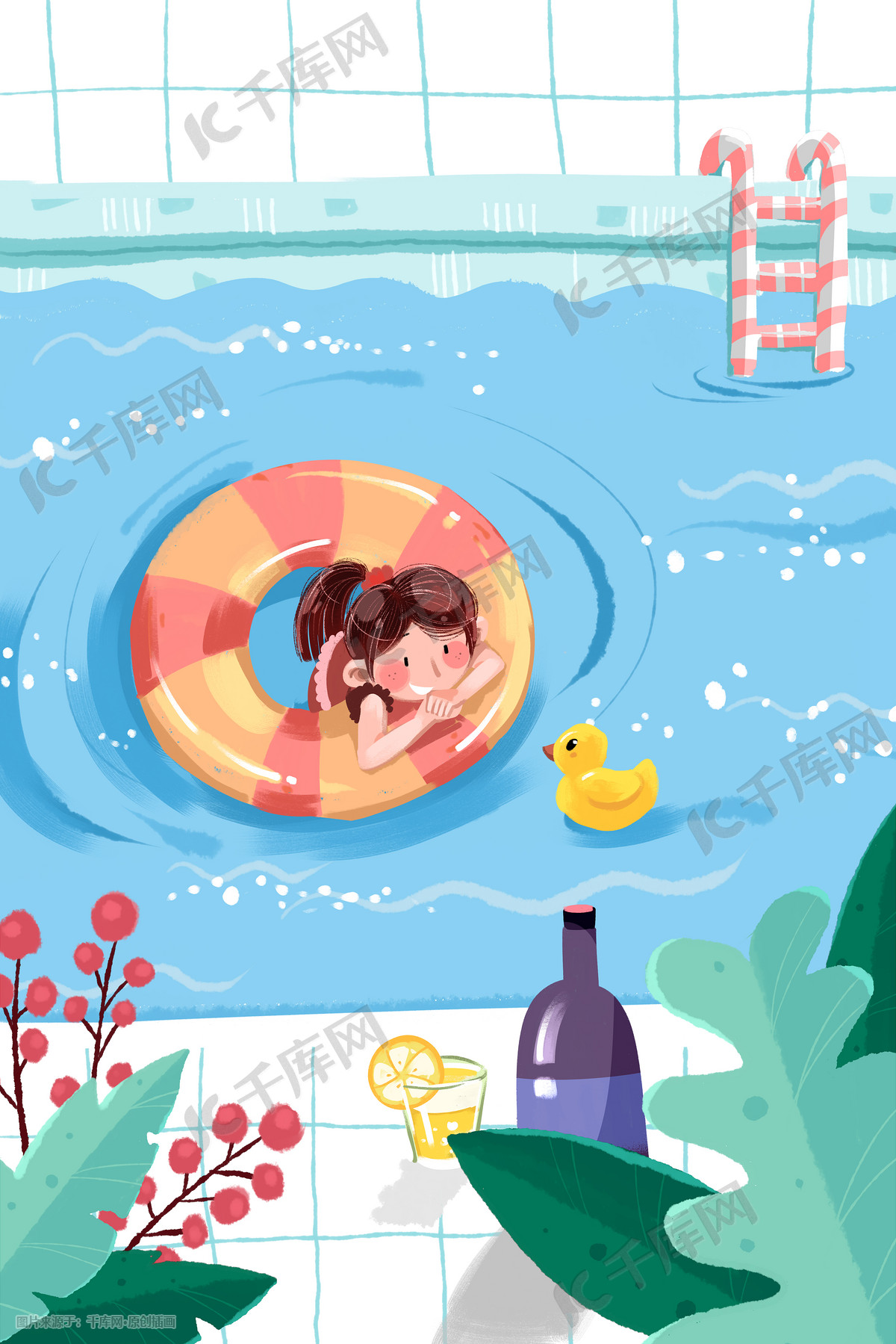 游泳池|插画|儿童插画|Keira_ - 原创作品 - 站酷 (ZCOOL)