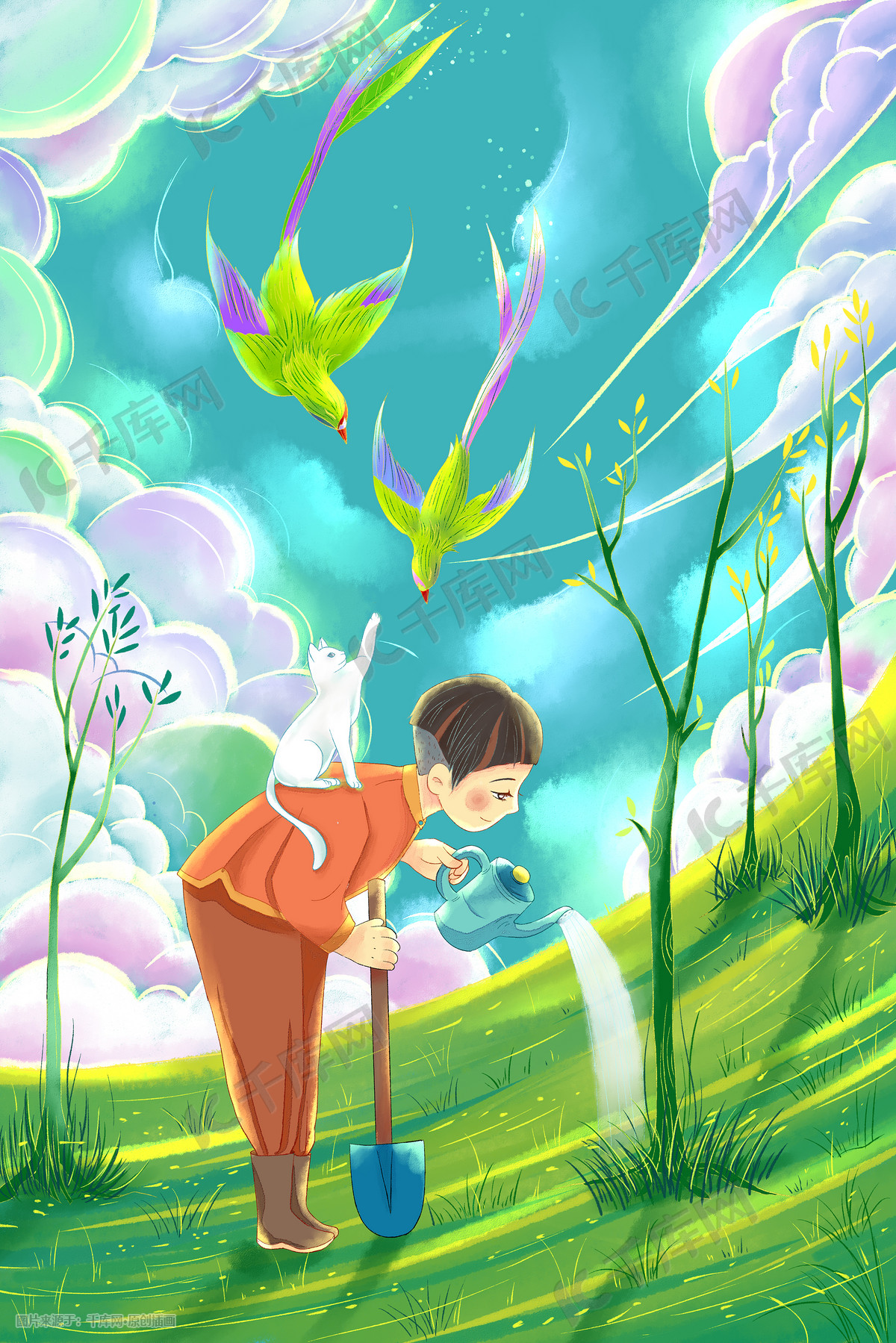 植树节呀|插画|商业插画|JEAN朱 - 原创作品 - 站酷 (ZCOOL)