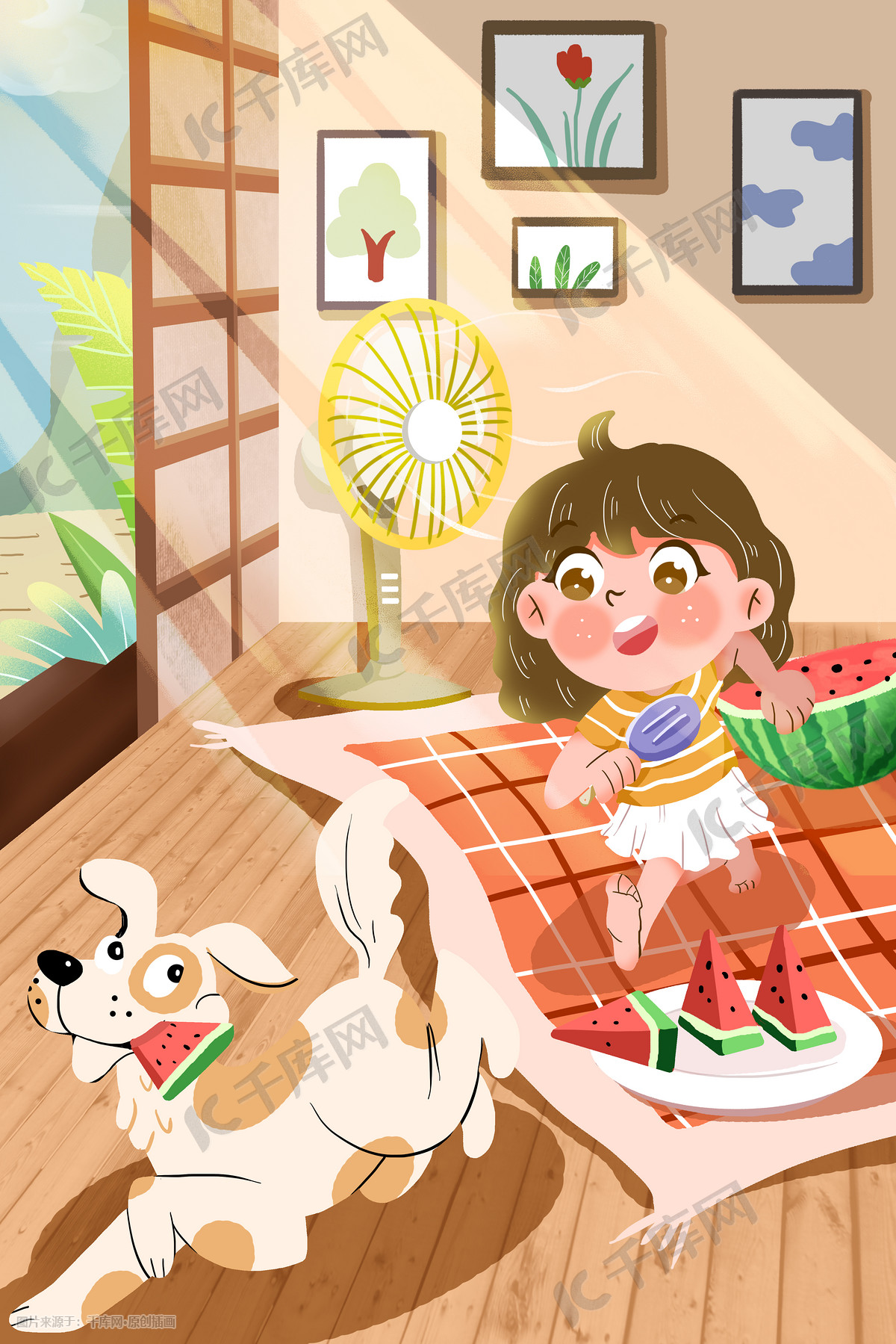 夏日暑假生活卡通插画图片 千库网 插画id