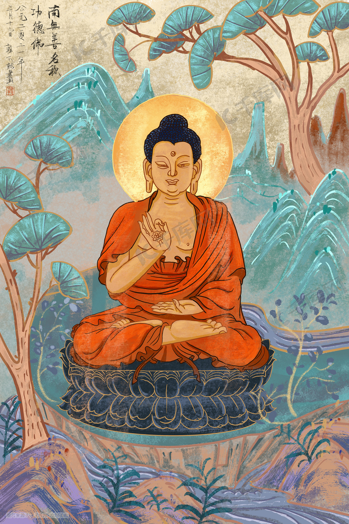 佛教金色花纹图片素材免费下载 - 觅知网