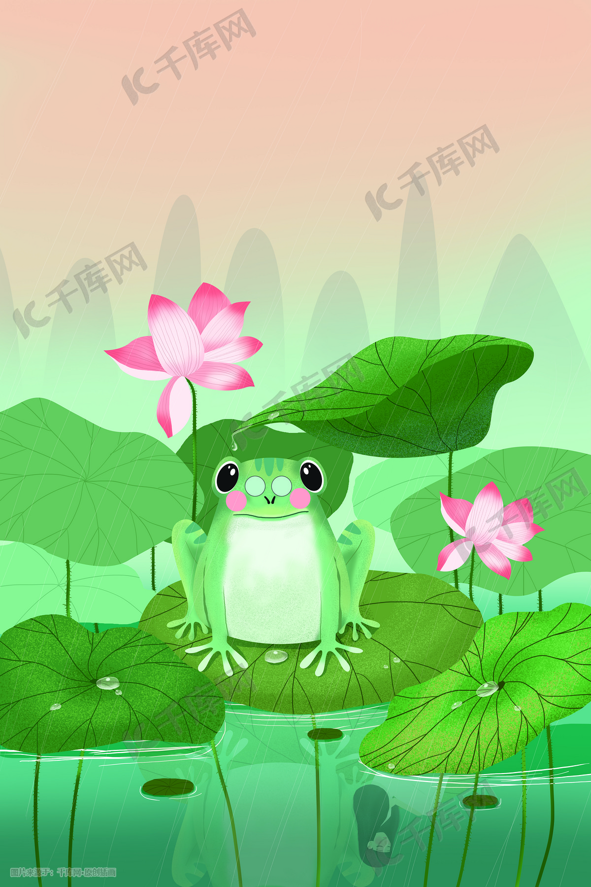 池塘荷叶上的青蛙呱呱呱-带手绘视频过程|插画|儿童插画|yoyooo - 原创作品 - 站酷 (ZCOOL)