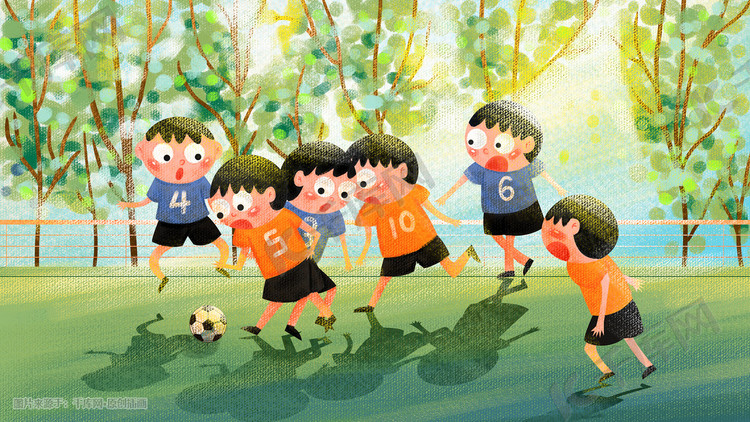 儿童节幼儿园幼稚园学校操场足球场男孩欧洲杯