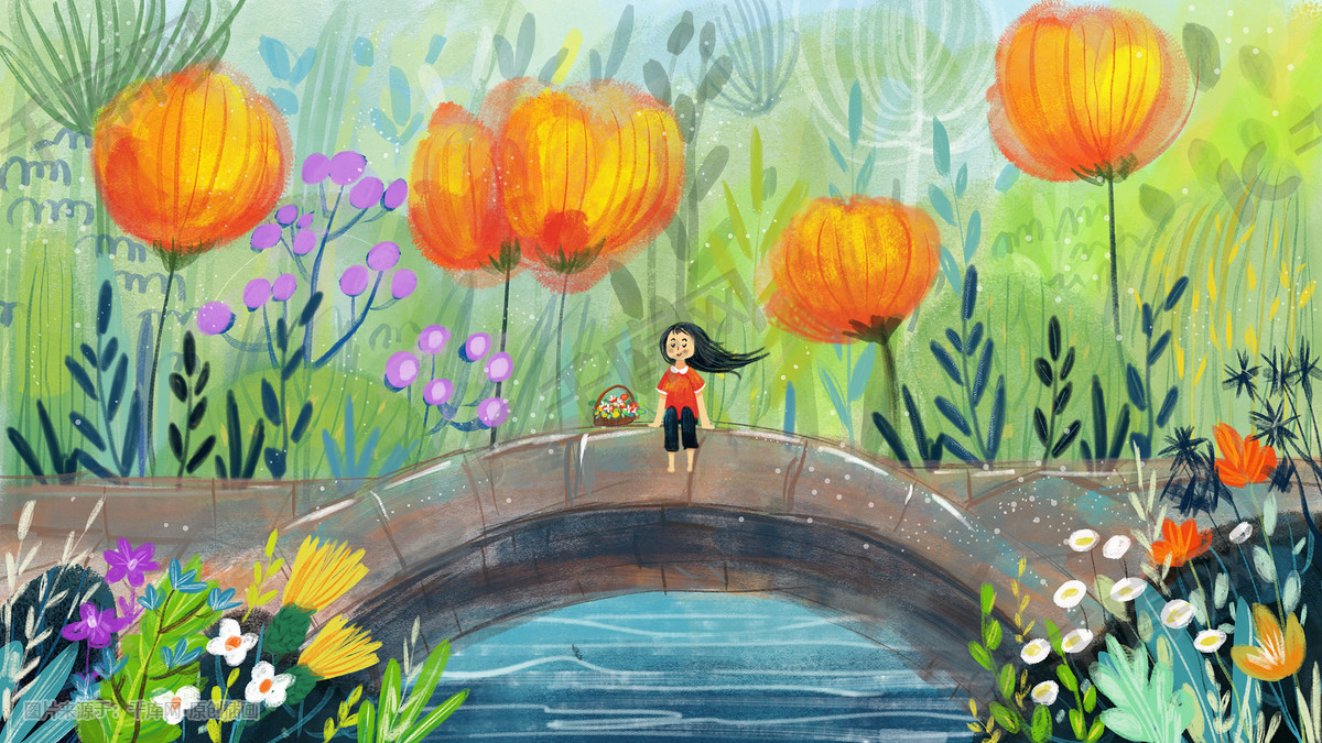 蜡笔水粉水彩植物治愈系