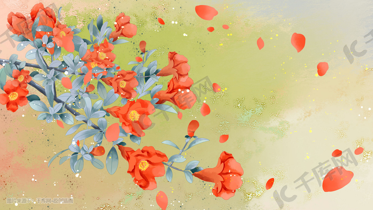 古风五月牡丹花映山红唯美简约背景插画图片 千库网 插画id 古风五月牡丹花映山红唯美简约背景插画图片 千库网 插画id