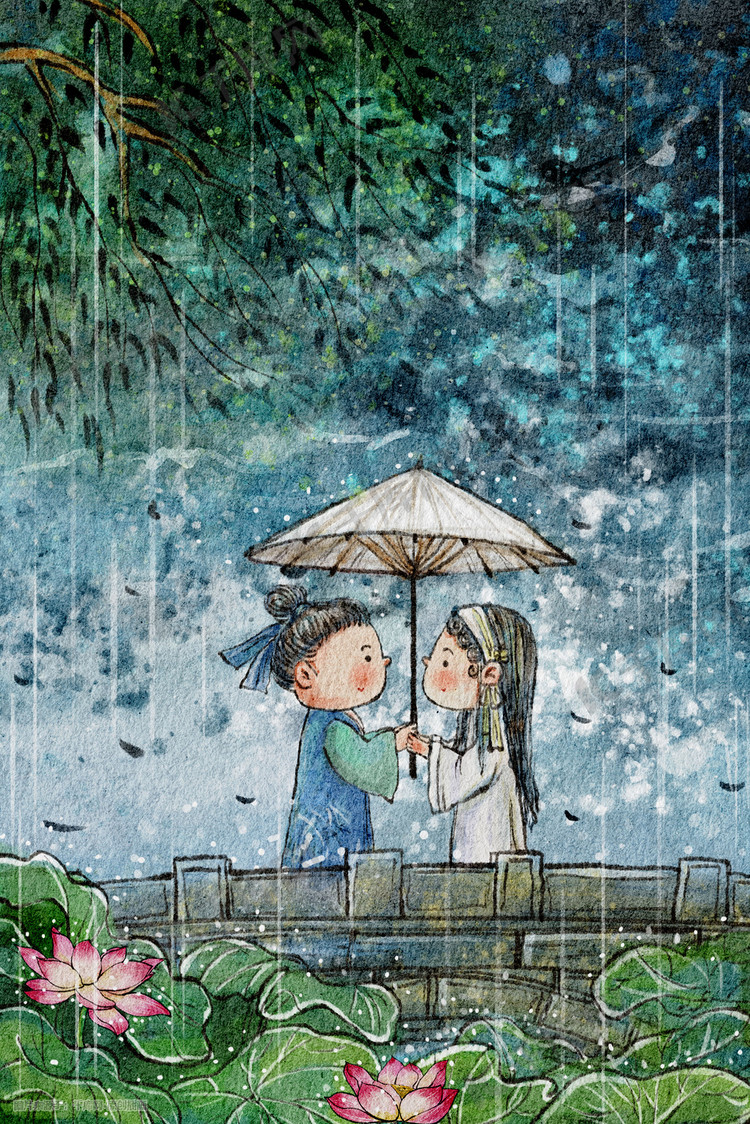 民间故事传说之白蛇与许仙插画图片-千库网