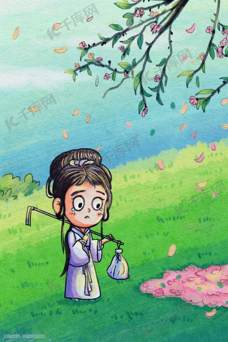 中国四大名著红楼梦黛玉葬花