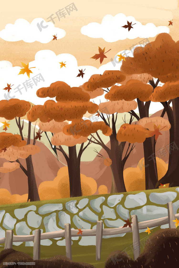 秋天秋季唯美枫树林登高爬山赏秋景