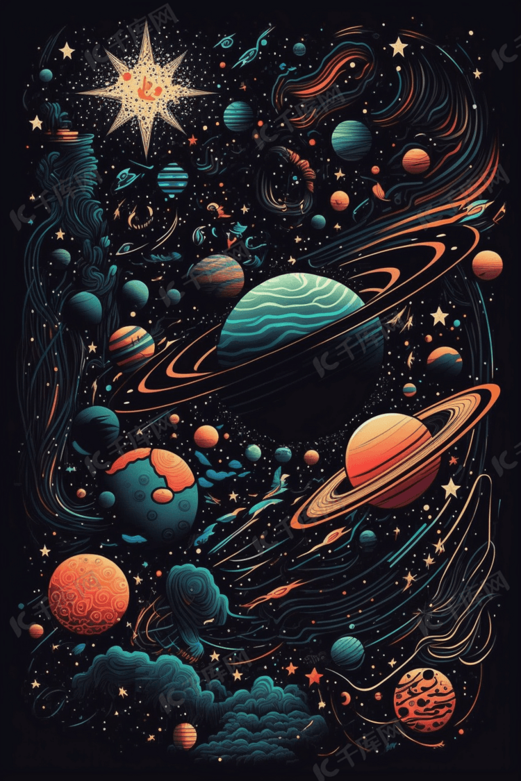 航空航天宇宙星球插画