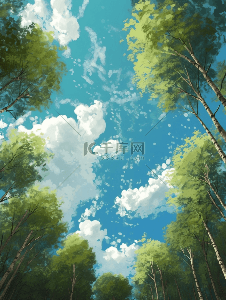 春天春意生机勃勃绿色系大自然风景