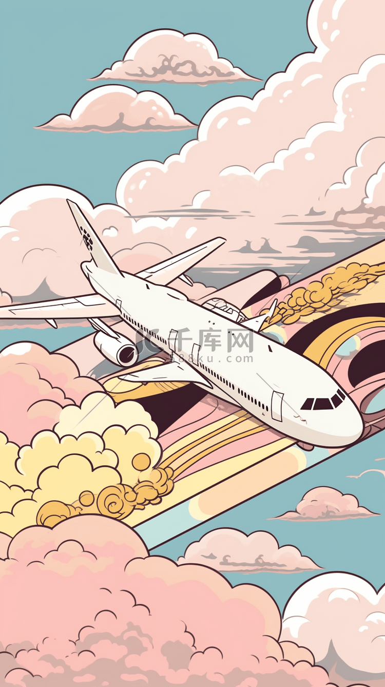 卡通动漫漫画空运航空飞机