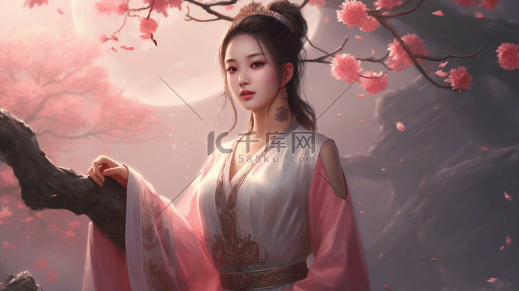 中国风古风人物角色美女数字艺术