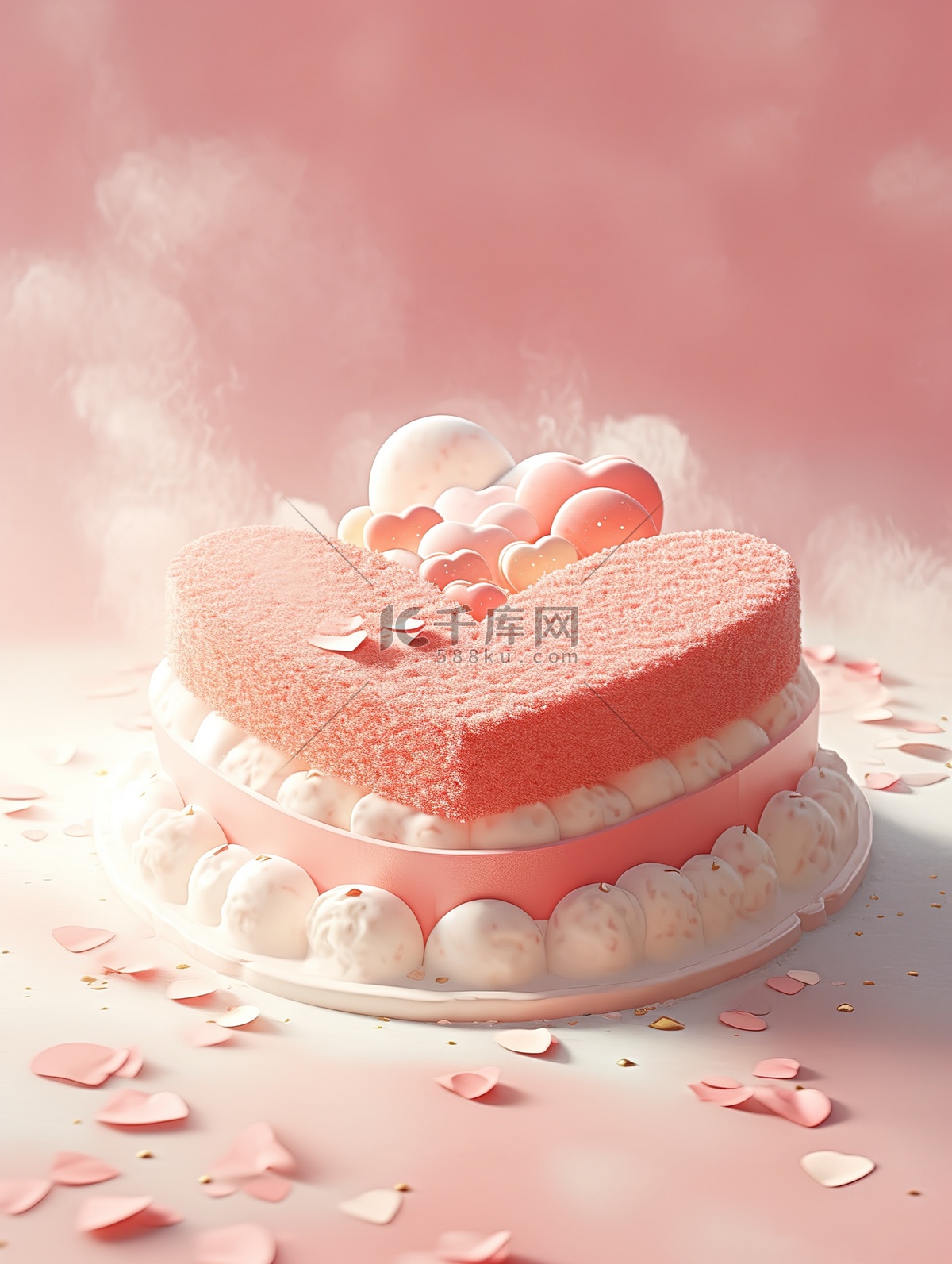 可爱的心型蛋糕粉色少女心22插画图片-千库网