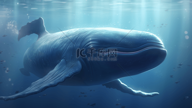 巨大的蓝鲸插画