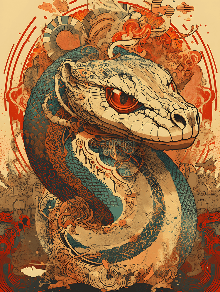 中国十二生肖巳蛇