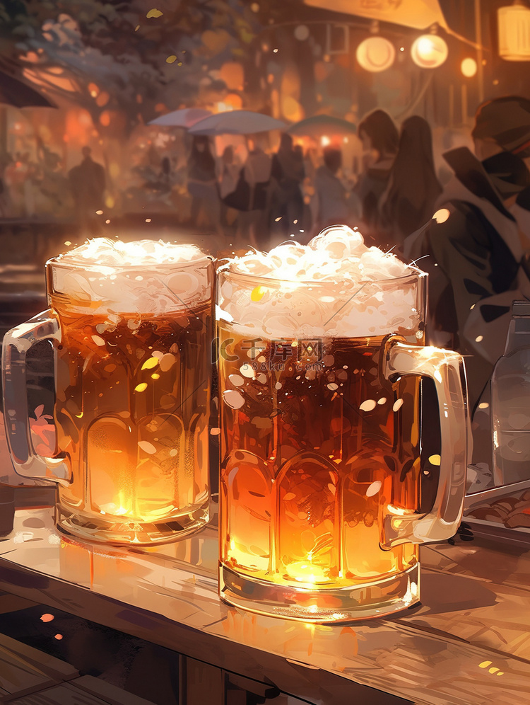 夏日啤酒之夜桌上生啤酒14