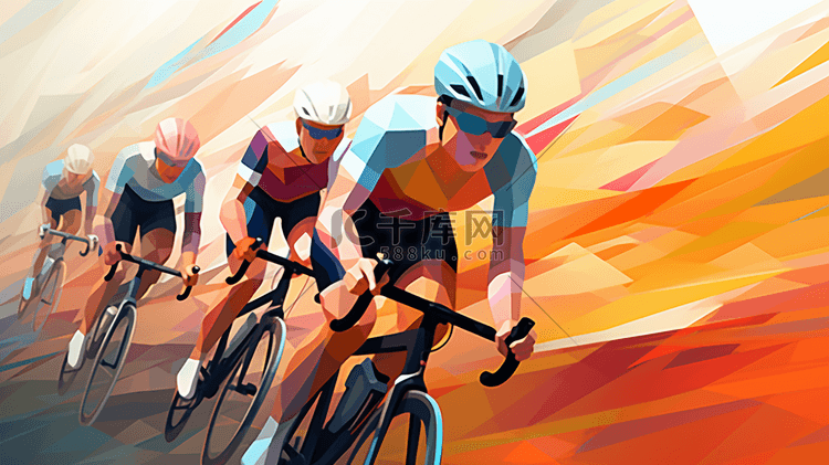 自行车骑行运动员卡通插画6