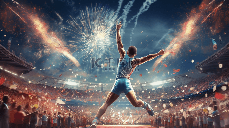 彩色奥运会体育健身运动插画