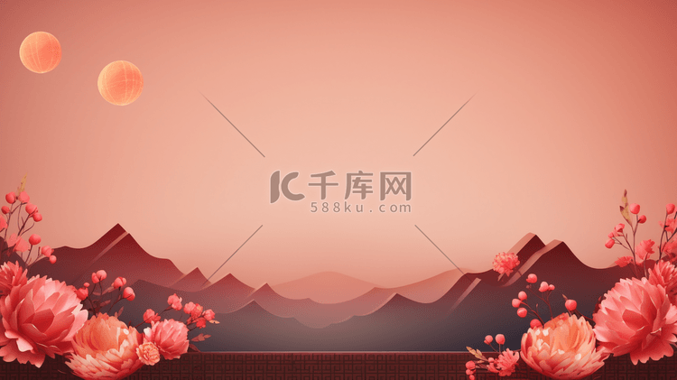 红色喜庆春节装饰插画1