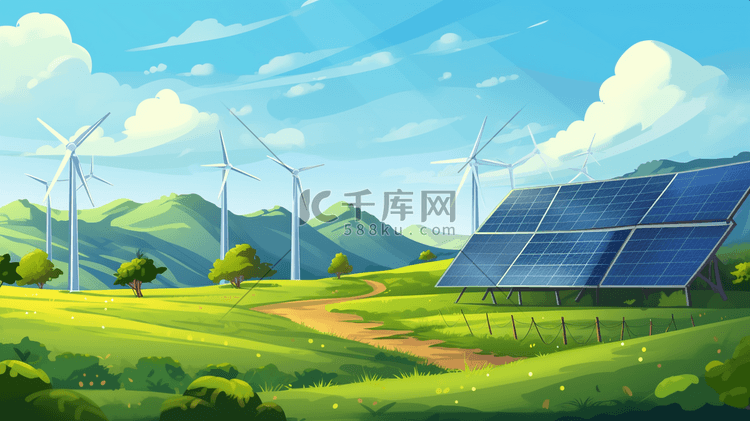 扁平化环保新能源插画5