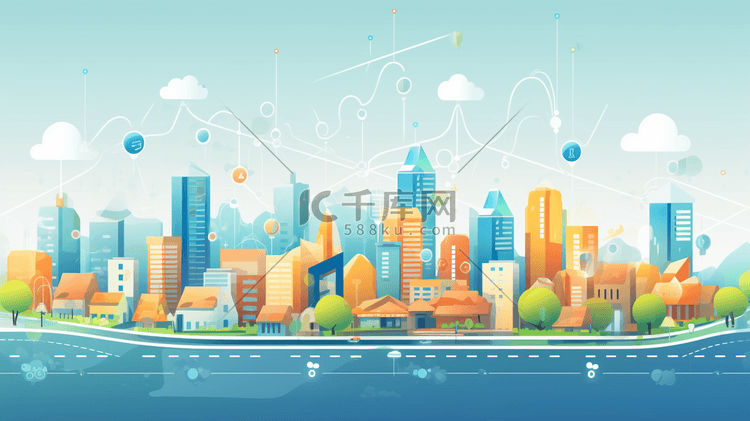 彩色科技感智慧城市插图18