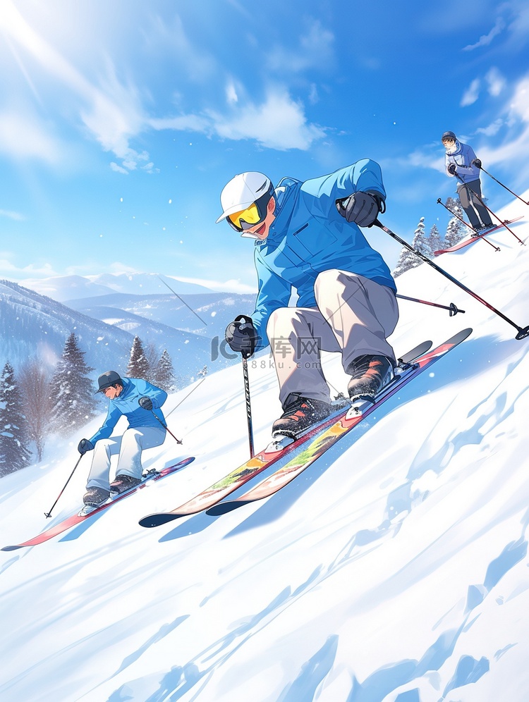 冬季滑雪场滑雪运动2