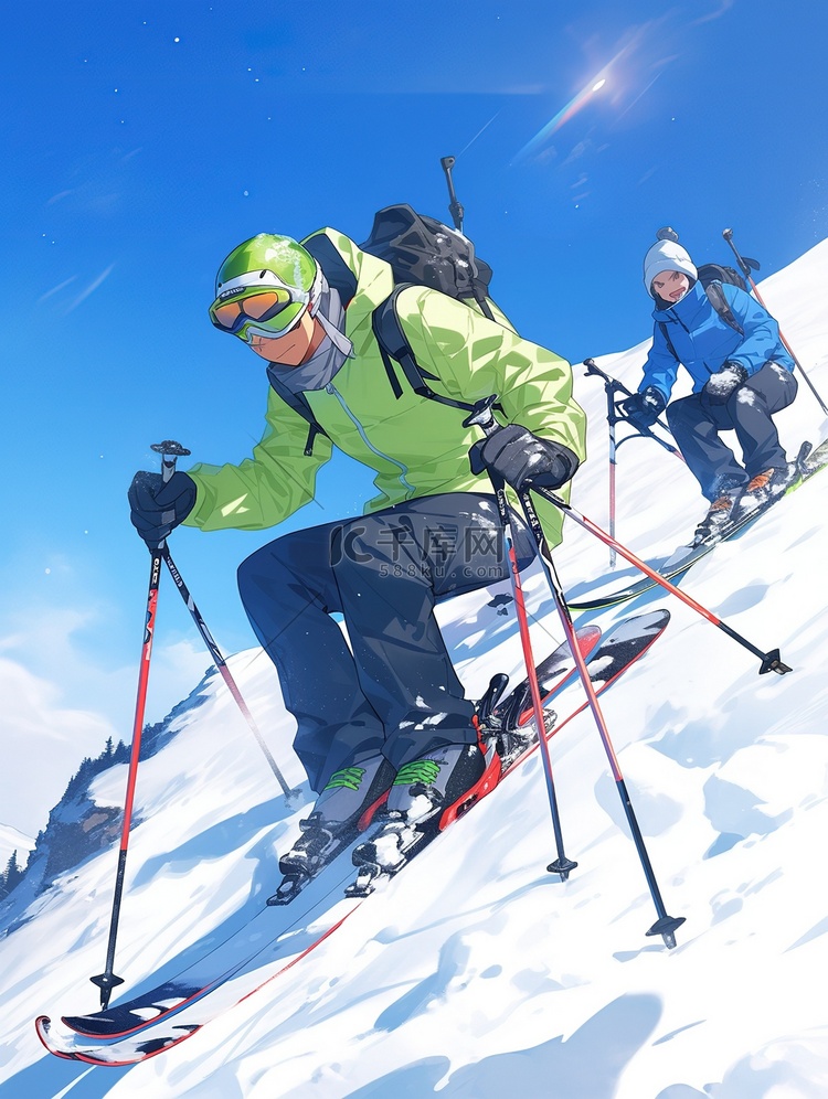 冬季滑雪场滑雪运动7
