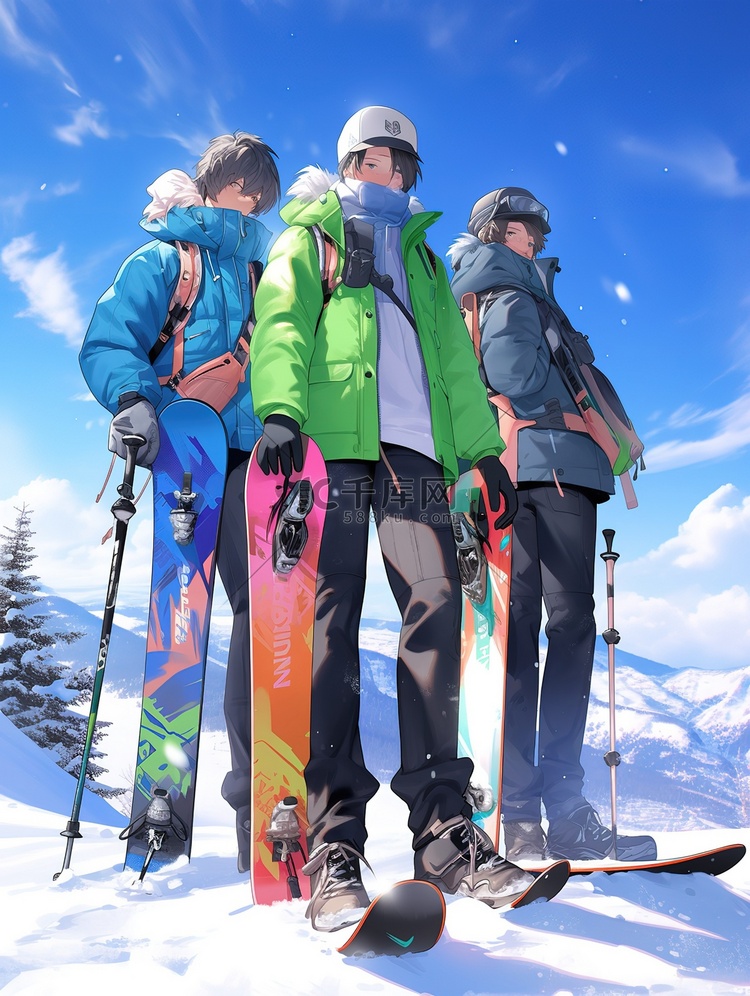 冬季滑雪场滑雪运动13