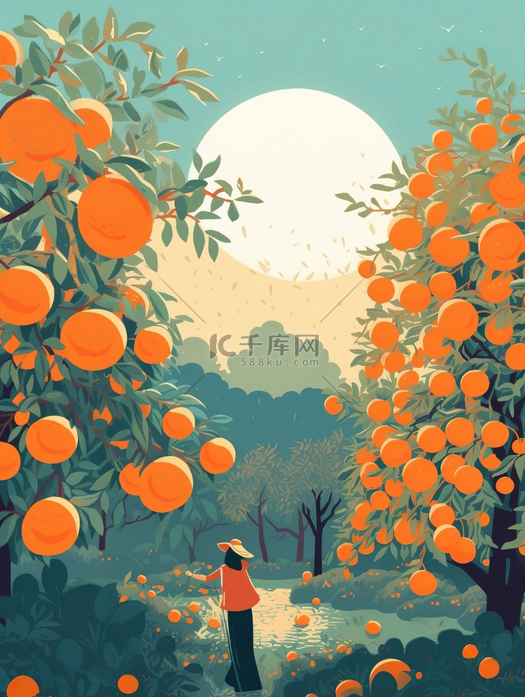 乡村秋季丰收橘子树4