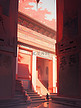 中国古建筑红墙阳光下光影12