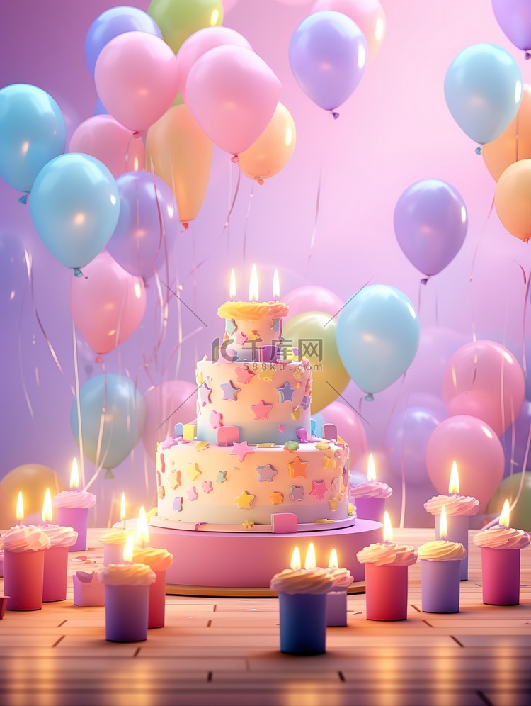生日庆典蛋糕气球礼物9